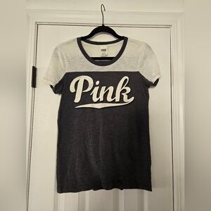 Victoria's Secret Pink and Gray Short Sleeve Tee